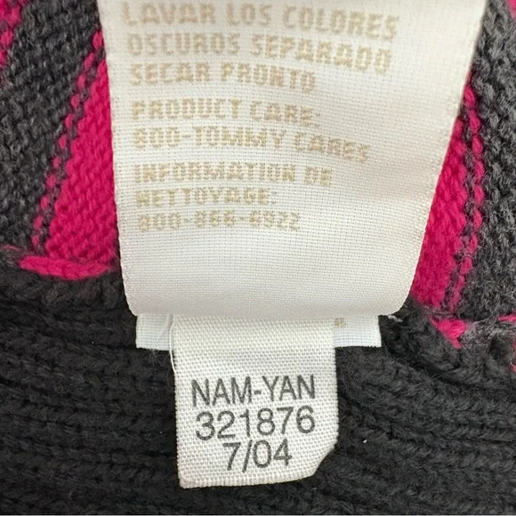 Tommy Hilfiger Japan Sweater L, Stripe Rings, rib knit, Y2K Shrunken Logo, 2000s - Picture 12 of 14